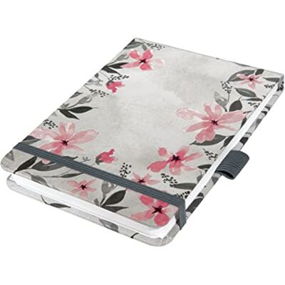 Sigel JN398 Notizblock Jolie, A6+, dotted, grau, rosa: Notebook Jolie, Beauty, Loose Florals Grey, Hardcover Sigel JN398 Notizblock Jolie, A6+, dotted, grau, rosa: Notebook Jolie, Beauty, Loose Florals Grey, Hardcover