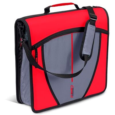 Case it Case-it D-146 Mighty Zip Tab Zipper Binder Blixtlåspärm, expanderande, med 3-tums O-ringar och 5 färgflikar, flera fickor, rymmer 600 ark, levereras med axelrem, eldmotorsröd (Fire Engine Red) Case it Case-it D-146 Mighty Zip Tab Zipper Binder Blixtlåspärm, expanderande, med 3-tums O-ringar och 5 färgflikar, flera fickor, rymmer 600 ark, levereras med axelrem, eldmotorsröd (Fire Engine Red)
