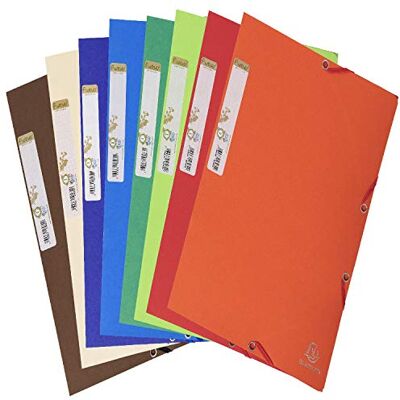 Exacompta – Ref. 56980E – Paket med 25 elastiska 3 flimappar Återvunna kort tvåtonade 380 gsm – för evigt – A4 – blandade färger Exacompta – Ref. 56980E – Paket med 25 elastiska 3 flimappar Återvunna kort tvåtonade 380 gsm – för evigt – A4 – blandade färger