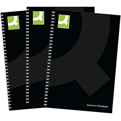 Q-Connect inbunden trådbunden bok, A5, svart, 3-pack Q-Connect inbunden trådbunden bok, A5, svart, 3-pack