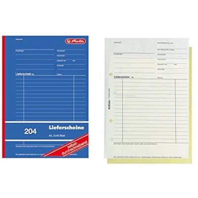 herlitz 883520 leveransbok A5, 2 x 40 ark, självskrivande, 10 stycken herlitz 883520 leveransbok A5, 2 x 40 ark, självskrivande, 10 stycken