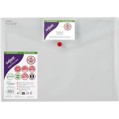 Snopake 12560 polyfile ID A4 Popper plånbok fil med pressknappar och visitkortshållare klassisk (5-pack) 5 Klar Snopake 12560 polyfile ID A4 Popper plånbok fil med pressknappar och visitkortshållare klassisk (5-pack) 5 Klar
