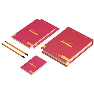 Rhodia 92972C – färglåda med 3 hallonhäftade dynor 1 x N°12, 2 x N°16 – 9 x 18 cm – linjerat – 70 avtagbara ark – elfenbensfärgat Clairefontaine papper 90G – sammetslent beröringsskydd – grundläggande Rhodia 92972C – färglåda med 3 hallonhäftade dynor 1 x N°12, 2 x N°16 – 9 x 18 cm – linjerat – 70 avtagbara ark – elfenbensfärgat Clairefontaine papper 90G – sammetslent beröringsskydd – grundläggande