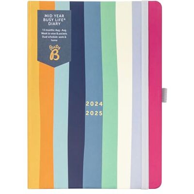 Busy B Mid Year Busy Life dagbok augusti 2024 augusti 2025. Stripe akademisk dagbok 2024-2025 väskstorlek vecka för att se akademisk planerare med pennhållare, elastisk stängning och Busy B Mid Year Busy Life dagbok augusti 2024 augusti 2025. Stripe akademisk dagbok 2024-2025 väskstorlek vecka för att se akademisk planerare med pennhållare, elastisk stängning och