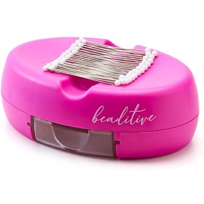 Beaditive magnetisk nålkudde med låda – stark magnet stifthållare kuddar för sömnad – 50 glashuvud quiltningsstift ingår – elegant pin caddy för systift, gem (fuchsia) Beaditive magnetisk nålkudde med låda – stark magnet stifthållare kuddar för sömnad – 50 glashuvud quiltningsstift ingår – elegant pin caddy för systift, gem (fuchsia)