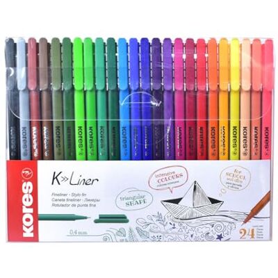 Kores K-Liner Fineliner, metallklädd tips, 0,4 mm (set med 10 olika färger) Kores K-Liner Fineliner, metallklädd tips, 0,4 mm (set med 10 olika färger)