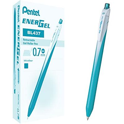 Pentel BL437 Energel Slim roller snäpplås 0,7 mm, turkos 12 st Pentel BL437 Energel Slim roller snäpplås 0,7 mm, turkos 12 st