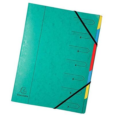 Exacompta Trieur agrafe avec elastiques 7 compartiments Exacompta Trieur agrafe avec elastiques 7 compartiments