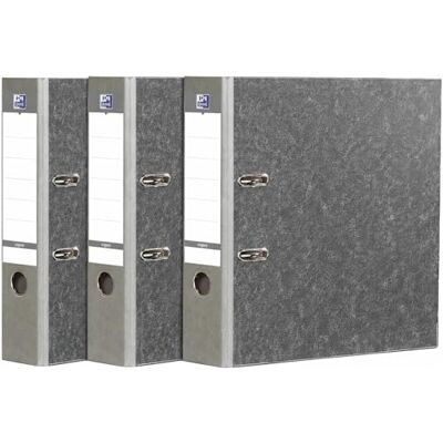 Oxford Set med 3 smarta hävstångspärmar Pro+ A4XL rygg 80 mm, 2 ringar, grå Oxford Set med 3 smarta hävstångspärmar Pro+ A4XL rygg 80 mm, 2 ringar, grå