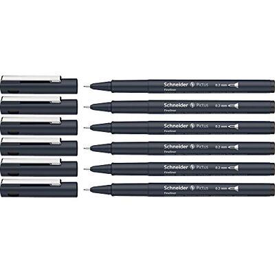 Schneider Pictus Fineliner (linjebredd 0,2 mm, dokumentäkta pigmentliner, metallmonterad spets, hölje av 85% återvunnen plast) 6-pack, svart Schneider Pictus Fineliner (linjebredd 0,2 mm, dokumentäkta pigmentliner, metallmonterad spets, hölje av 85% återvunnen plast) 6-pack, svart