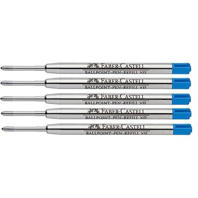 Faber-Castell 205041 – kulspetspatron XB blå, 5 stycken, dokumentäkta, stor kapacitet gruva Faber-Castell 205041 – kulspetspatron XB blå, 5 stycken, dokumentäkta, stor kapacitet gruva