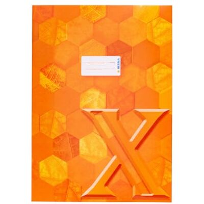 HERMA 20082 A4-kartong orange, 10 stycken, raffinerat häftfodral med märkningsfält av robust och extra starkt papper, häftskydd med hexagonmönster motiv för skolhäftapparater, färgat HERMA 20082 A4-kartong orange, 10 stycken, raffinerat häftfodral med märkningsfält av robust och extra starkt papper, häftskydd med hexagonmönster motiv för skolhäftapparater, färgat