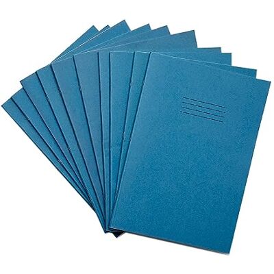 Rhino Stationery träningsbok A4 64 sidor 6 mm linjerad med marginal Ljusblå inlärningsresurser skolböcker paket med 10 Rhino Stationery träningsbok A4 64 sidor 6 mm linjerad med marginal Ljusblå inlärningsresurser skolböcker paket med 10