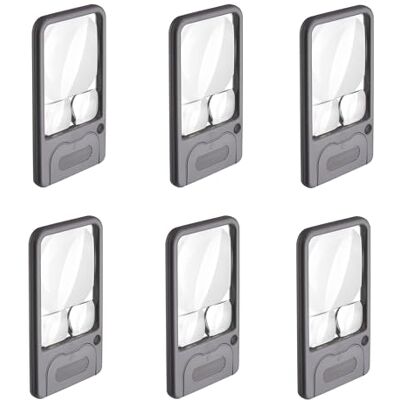 Carson Optical 2,5 x/5 x/6 x LED upplyst vikbar ficka förstoringsglas – svart (6 Pack) Carson Optical 2,5 x/5 x/6 x LED upplyst vikbar ficka förstoringsglas – svart (6 Pack)