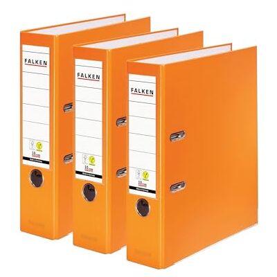 FALKEN Original 3-pack PP-färgmapp. Tillverkat i Tyskland. 8 cm bred DIN A4 orange vegansk plastmapp ringmapp mapp brevmapp kontorsmapp plastmapp spårmapp FALKEN Original 3-pack PP-färgmapp. Tillverkat i Tyskland. 8 cm bred DIN A4 orange vegansk plastmapp ringmapp mapp brevmapp kontorsmapp plastmapp spårmapp