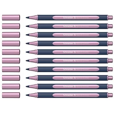 Schneider ML05001121 metalliska rollerballpennor (linjetjocklek 0,4 mm, högmetalliskt bläck, snabbtorkande, hus av 88% biobaserad plast) 10 stycken i färgen rosa metallic Schneider ML05001121 metalliska rollerballpennor (linjetjocklek 0,4 mm, högmetalliskt bläck, snabbtorkande, hus av 88% biobaserad plast) 10 stycken i färgen rosa metallic