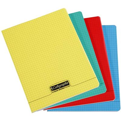 Calligraphe Clairefontaine – Ref 18055C – kalligrafi PP häftad anteckningsbok (70 ark) – A4-storlek, 90 gsm superfint velumpapper, polyprofodral, Séyès-linjal – blandade färger (paket med 10) Calligraphe Clairefontaine – Ref 18055C – kalligrafi PP häftad anteckningsbok (70 ark) – A4-storlek, 90 gsm superfint velumpapper, polyprofodral, Séyès-linjal – blandade färger (paket med 10)