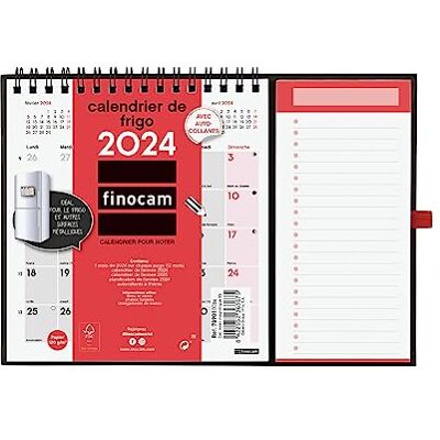 Finocam Magnetisk neutral kalender för anteckningar 2024 januari 2024 december 2024 (12 månader) franska Finocam Magnetisk neutral kalender för anteckningar 2024 januari 2024 december 2024 (12 månader) franska