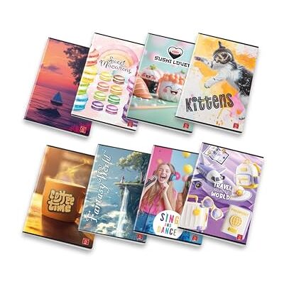 Pigna , anteckningsbok för flickor, format 15x20,3 cm, 80 sidor + omslag, papper 80 g/m², insida 5M, rutmönster 5 mm, blandade omslag, 10 stycken Pigna , anteckningsbok för flickor, format 15x20,3 cm, 80 sidor + omslag, papper 80 g/m², insida 5M, rutmönster 5 mm, blandade omslag, 10 stycken