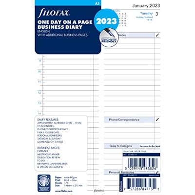 Filofax A5 arbetsdagar per sida engelsk mötesdagbok 2023 Filofax A5 arbetsdagar per sida engelsk mötesdagbok 2023