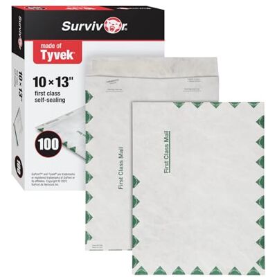 Quality Park Survivor R1590 Tyvek USPS First Class Mailer, 10 x 13, Vit (låda med 100) Quality Park Survivor R1590 Tyvek USPS First Class Mailer, 10 x 13, Vit (låda med 100)