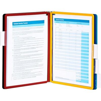 Durable Hållbart väggmonterat referenssystem, 5 dubbelsidiga paneler, bokstavstorlek, blandade färger, sherpa-design (555200) Durable Hållbart väggmonterat referenssystem, 5 dubbelsidiga paneler, bokstavstorlek, blandade färger, sherpa-design (555200)