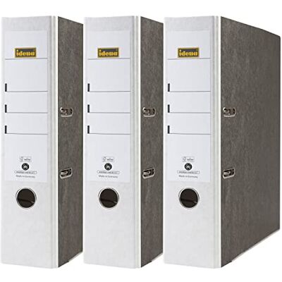 Idena 90083 – Mapp för DIN A4, 8 cm bred, molnmarmor, vit, 3 stycken Idena 90083 – Mapp för DIN A4, 8 cm bred, molnmarmor, vit, 3 stycken