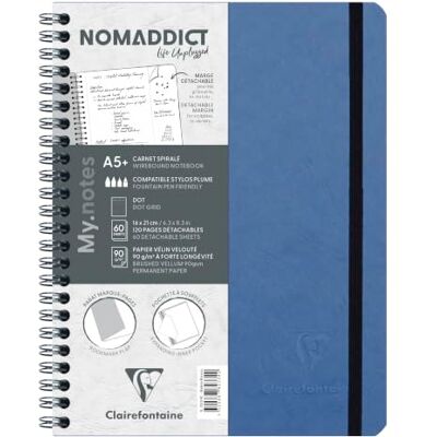 Clairefontaine 782334C Age Bag My.Notes carnet reliure intégrale à marge détachable 16x21cm 120p détach. DOT bleu Clairefontaine 782334C Age Bag My.Notes carnet reliure intégrale à marge détachable 16x21cm 120p détach. DOT bleu