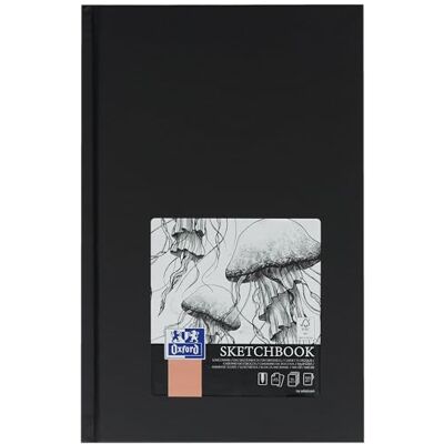 Oxford skissbok A5 inbunden med trådhäftning, 192 sidor, 100 g papper, svart, 1 st Oxford skissbok A5 inbunden med trådhäftning, 192 sidor, 100 g papper, svart, 1 st