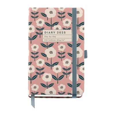 Miquelrius Agenda 2025, Årlig dagbok 90 x 140 mm, dagskalender, folierad kartongomslag, spiral, elastisk gummiförslutning, 80 g/m² papper, katalanska, engelska och portugisiska, blommande Miquelrius Agenda 2025, Årlig dagbok 90 x 140 mm, dagskalender, folierad kartongomslag, spiral, elastisk gummiförslutning, 80 g/m² papper, katalanska, engelska och portugisiska, blommande