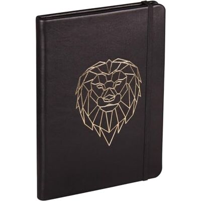 Clairefontaine 400129C Carnet de Notes en Cuir, Couverture Rigide 144 pages A5 (14,8 x 21 cm) Ligné, Couverture Cuir, décor Lion Clairefontaine 400129C Carnet de Notes en Cuir, Couverture Rigide 144 pages A5 (14,8 x 21 cm) Ligné, Couverture Cuir, décor Lion
