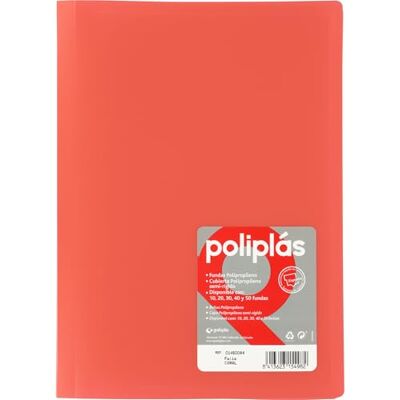 Grafoplás Grafoplas transparent pärm, folio, korall, 50 polypropylenfoder, opak serie, tillverkad i Spanien, flexibla lock, perfekt för dokumentarkivering Grafoplás Grafoplas transparent pärm, folio, korall, 50 polypropylenfoder, opak serie, tillverkad i Spanien, flexibla lock, perfekt för dokumentarkivering