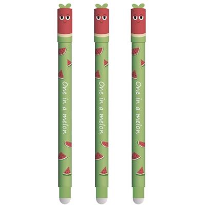 Eberhard Faber 599064 – Kulspetspenna raderbar vattenmelon, 3 fruity rase it pennor, gelpenna blå 0,7 mm Eberhard Faber 599064 – Kulspetspenna raderbar vattenmelon, 3 fruity rase it pennor, gelpenna blå 0,7 mm