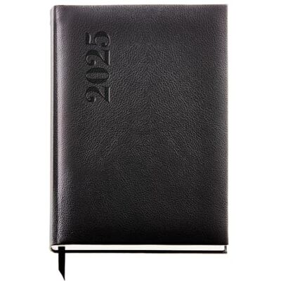 Miquelrius Agenda 2025, årlig dagbok 155 x 213 mm, veckovisningskalender, vadderat insytt hårt omslag, 80 g/m² papper, spanska, engelska och portugisiska, svart Miquelrius Agenda 2025, årlig dagbok 155 x 213 mm, veckovisningskalender, vadderat insytt hårt omslag, 80 g/m² papper, spanska, engelska och portugisiska, svart