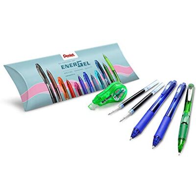 Pentel Skola/kontor/smart arbetsset (2 Energel X BL107 blå, 2 påfyllningspatroner LR7 blå, 1 tryckpenna 0,7 mm, 1 vitt miniband) Pentel Skola/kontor/smart arbetsset (2 Energel X BL107 blå, 2 påfyllningspatroner LR7 blå, 1 tryckpenna 0,7 mm, 1 vitt miniband)