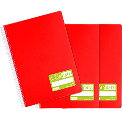 Grafoplás 98527651. 3-pack med vita blad, A4, Polypropylen lock Röd, FSC-certifikat, ColorNote Series Grafoplás 98527651. 3-pack med vita blad, A4, Polypropylen lock Röd, FSC-certifikat, ColorNote Series