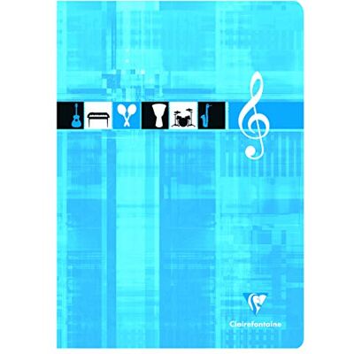 Clairefontaine – Ref 3134C – häftbunden musikanteckningsbok (48 ark) – A4 (210 x 297 mm) i storlek, musikavgöranden, 90 gsm borstat velumpapper – blandade färger (paket med 10) Clairefontaine – Ref 3134C – häftbunden musikanteckningsbok (48 ark) – A4 (210 x 297 mm) i storlek, musikavgöranden, 90 gsm borstat velumpapper – blandade färger (paket med 10)