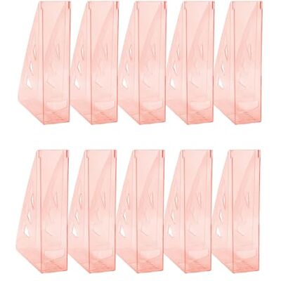 OFFICER PRODUCTS OFFICE PRODUCTS Stående samlare modern design/10 stycken/A4 – färg: röd transparent/hård plast/genombrutna/skrivbordsorganisatör för tidskrifter, okrossbar OFFICER PRODUCTS OFFICE PRODUCTS Stående samlare modern design/10 stycken/A4 – färg: röd transparent/hård plast/genombrutna/skrivbordsorganisatör för tidskrifter, okrossbar