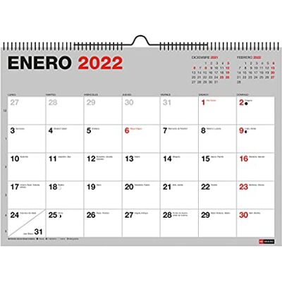 Miquelrius Kalender Vägg 2021-2022 18 månader (Juli 2021 December 2022), A3-storlek 42 x 29,6 cm, Basic Miquelrius Kalender Vägg 2021-2022 18 månader (Juli 2021 December 2022), A3-storlek 42 x 29,6 cm, Basic
