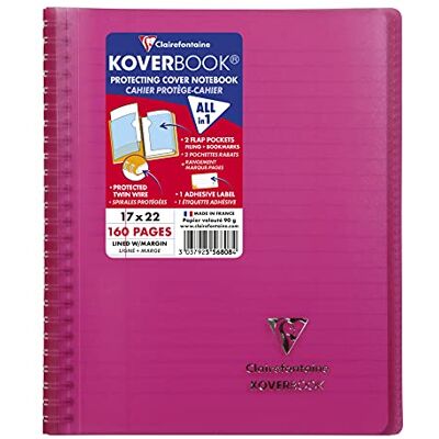 Clairefontaine 556802C Koverbook spiralbok, omslagsrosa Clairefontaine 556802C Koverbook spiralbok, omslagsrosa