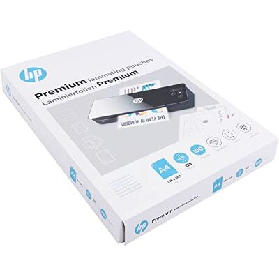 HP Premium lamineringsfolier, DIN A4, 125 mikron, glänsande, transparent, för varmlaminering, 100 stycken, 9124 HP Premium lamineringsfolier, DIN A4, 125 mikron, glänsande, transparent, för varmlaminering, 100 stycken, 9124