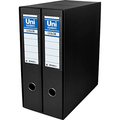 Unisystem 92329 Modul med 2 spakfiler 65mm, Färg Svart, A4-format Unisystem 92329 Modul med 2 spakfiler 65mm, Färg Svart, A4-format