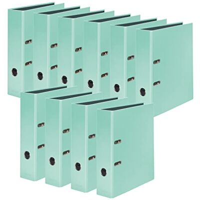FALKEN Original 10-Pack PastelColor-mapp. Tillverkad i Tyskland. 8 cm bred DIN A4 pastellfärgad mintgrön ringpärm mapp brevmapp kontorsmapp plastmapp slitsad mapp motivmapp FALKEN Original 10-Pack PastelColor-mapp. Tillverkad i Tyskland. 8 cm bred DIN A4 pastellfärgad mintgrön ringpärm mapp brevmapp kontorsmapp plastmapp slitsad mapp motivmapp
