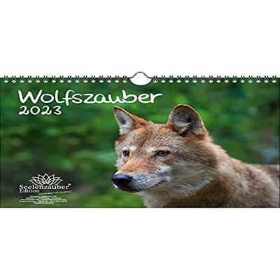 Seelenzauber Vargmagi DIN A4-kalender för 2023, varg och vargar – själsmagi, flerfärgad, KN2023-4W-0034-D-0 Seelenzauber Vargmagi DIN A4-kalender för 2023, varg och vargar – själsmagi, flerfärgad, KN2023-4W-0034-D-0
