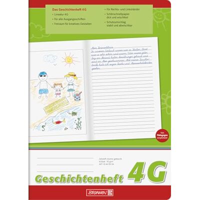 BRUNNEN 104499104 berättelse anteckningsbok, A4, 16 sidor, fodrad, stil 4G BRUNNEN 104499104 berättelse anteckningsbok, A4, 16 sidor, fodrad, stil 4G