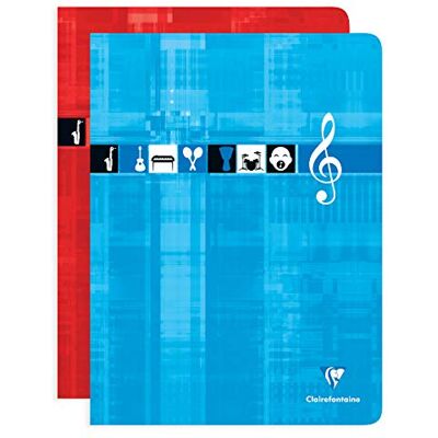Clairefontaine häftklammerbunden musik och sånganteckningsböcker 24 ark A4+ Clairefontaine häftklammerbunden musik och sånganteckningsböcker 24 ark A4+