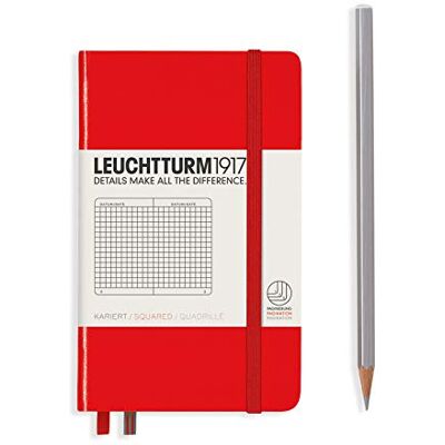 LEUCHTTURM1917 Notes Pocket w kratke czerwony 332077 LEUCHTTURM1917 Notes Pocket w kratke czerwony 332077