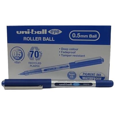 uni-ball Rollerball flytande bläck Eye Micro UB-150E blå 0,5 mm låda 12 st uni-ball Rollerball flytande bläck Eye Micro UB-150E blå 0,5 mm låda 12 st