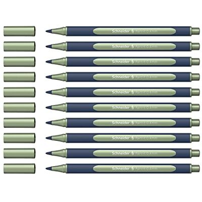 Schneider ML05001035 metalliska rollerballpennor (linjetjocklek 0,4 mm, högmetalliskt bläck, snabbtorkande, hus av 88% biobaserad plast) 10 stycken i färgen vintage grön metallic Schneider ML05001035 metalliska rollerballpennor (linjetjocklek 0,4 mm, högmetalliskt bläck, snabbtorkande, hus av 88% biobaserad plast) 10 stycken i färgen vintage grön metallic