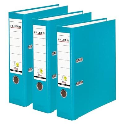 FALKEN Original 3-pack PP-färgmapp. Tillverkat i Tyskland. 8 cm bred DIN A4 turkos vegansk plastmapp ringpärm mapp brevmapp kontorsmapp plastmapp spårmapp FALKEN Original 3-pack PP-färgmapp. Tillverkat i Tyskland. 8 cm bred DIN A4 turkos vegansk plastmapp ringpärm mapp brevmapp kontorsmapp plastmapp spårmapp